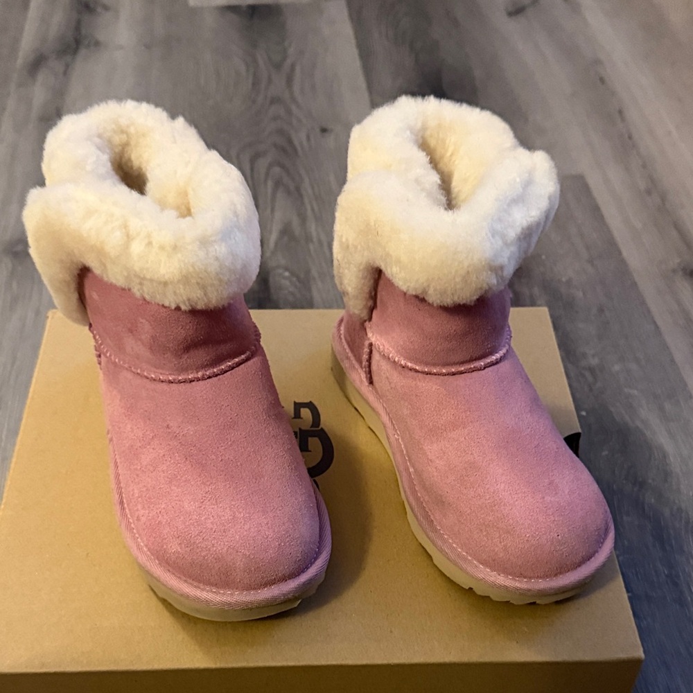 UGG Pink and Cream Kids Boots